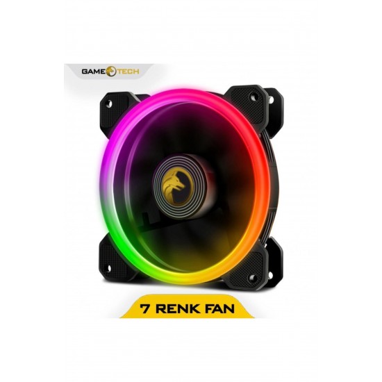 GAMETECH 8R Pro Seri Rainbow Ledli Sessiz 120mm 12cm Kasa Fanı